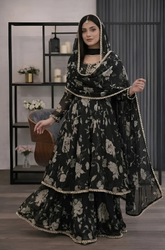 3PC Lawn Maxi Style Printed Dress - SS0835