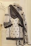 Agha Noor - 3PC Lawn Embroidered Shirt with Chiffon Embroidered Dupatta and Trouser - SU0013