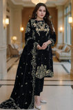 Boraque -Winter 3PC Velvet Embroidered Suit - SS0587
