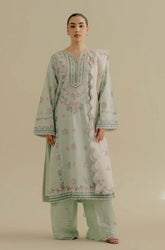 ZARA SHAHJAHAN - 3PC Lawn Embroidered Shirt with Chiffon Printed Dupatta and Trouser - SS0635