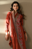 Binilyas - Winter 3PC Dhanak Embroidered Suit - SS0511
