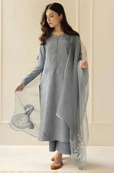 DYOT - 3PC Summer Lawn Embroidered Shirt with Organza Embroidered Dupatta and Trouser - SS0796