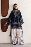 Iznik - 3PC Unstitched Silk Embroidered Shirt with Digital Printed Shawl and Trouser - SS01162