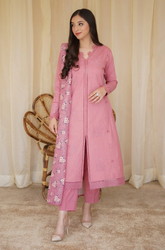 AYZEL- Winter 3PC DhanakEmbroidered Suit - SSB0317