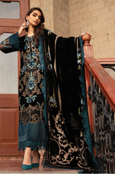 Kayseria -Winter 3PC Velvet Embroidered Suit - SS0521