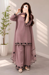 3PC Lawn Embroidered Shirt With Chiffon Embroidered Dupatta and Trouser - SS0923