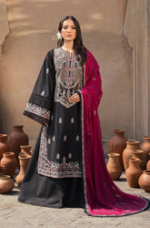 Zarposh - 3PC Dhanak Embroidered Shirt With Chiffon Embroidered Dupatta and Trouser - SS0903
