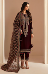 JAZMIN - Winter 3PC Velvet Embroidered Suit - SS0531
