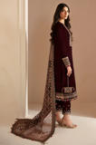 JAZMIN - Winter 3PC Velvet Embroidered Suit - SS0531