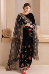 Winter 3PC Velvet Embroidered Suit - SS0176