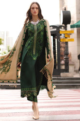 Charizma - 3PC Unstitched Dhanak Embroidered Shirt with Pashmina Printed Dupatta and Trouser - SS01150