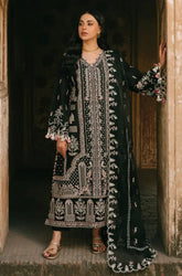 FIONA - 3PC Embroidered Lawn Shirt with Net Embroidered Dupatta and Trouser - SS0823