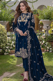 Boraque -Winter 3PC Velvet Embroidered Suit - SS0567