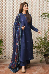 Seran - 3PC Dhanak Embroidered Shirt With Twill Printed Dupatta and Trouser - SS0899