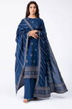 Limelight - 3PC Dhanak Embroidered Shirt With Dhanak Embroidered Dupatta and Trouser - SS0998