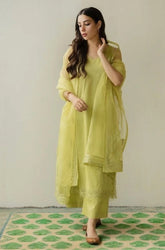 DYOT - 3PC Summer Lawn Embroidered Shirt with Organza Embroidered Dupatta and Trouser - SS0802