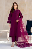 DYOT - 3PC Summer Lawn Embroidered Shirt with Organza Embroidered Dupatta and Trouser - SS0803