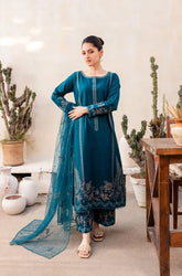 Batik - 3PC Lawn Embroidered Shirt with Cotton Net Embroidered Dupatta and Trouser - SS0053