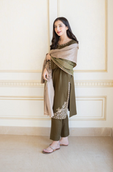 Asling - Winter 3 Pcs Dhanak Embroidered Shirt - SHU062