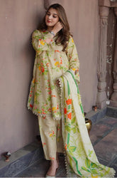 3PC Karandi Printed Shirt With Karandi Printed Dupatta and Trouser - SS0937