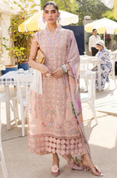 PARISHAY- 3PC Lawn Chikankari Embroidered Shirt with Chiffon Printed Dupatta and Trouser - SS0648