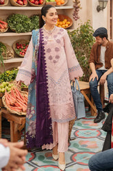Mushq - 3PC Lawn Embroidered Shirt with Chiffon Printed Dupatta and Trouser - SS0660