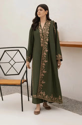 Agha Noor - 3PC Dhanak Embroidered Shirt With Dhanak Embroidered Dupatta and Trouser - SS01063