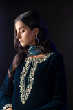 Barouqe - Winter 3PC Velvet Embroidered Suit - SS0536