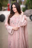 LIBAAS - 3PC Summer Lawn Embroidered Shirt with Chiffon Embroidered Dupatta and Trouser - SS0784