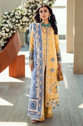 QALAMKAR - 3PC Lawn Chikankari Embroidered Shirt with Monar Embroidered Dupatta and Trouser - SS0723