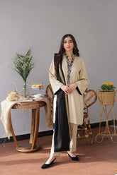 AISLING - 3PC Dhanak Embroidered Shirt with Plain Wool Dupatta and Trouser - SS0870
