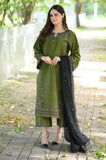Batik - 3PC Dhanak Embroidered Shirt With Chiffon Embroidered Dupatta and Trouser - SS01057