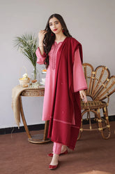 Aisling - 3PC Dhanak Embroidered Shirt With Dhanak Dupatta and Trouser - SS0881