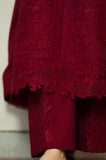 Maroon-Summer 3PC Lawn Chikankari Embroidered Suit - SS0781