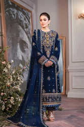 Asim Jofa - Winter 3PC Velvet Embroidered Suit - SS0532