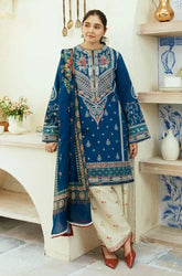 Coco by Zara Shahjahan - 3PC Dhanak Embroidered Shirt with Dhanak Embroidered Shawl and Trouser - SS0848