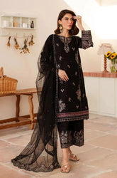 3PC Lawn Embroidered Shirt with Chiffon Embroidered Dupatta and Trouser - SS0661