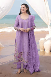 IMROZIA - 3PC Lawn Chikankari Embroidered Shirt with Chiffon Embroidered Dupatta and Trouser - SS0667