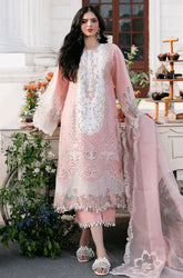 BIN ILYAS - 3PC Lawn Chikankari Embroidered Shirt with Chiffon Embroidered Dupatta and Trouser - SS0624