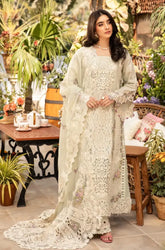 ELAF - 3PC Lawn Chikankari Embroidered Shirt with Chiffon Embroidered Dupatta and Trouser - SS0632