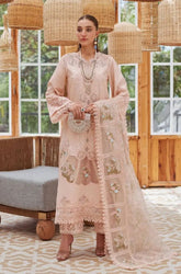CRIMSON - 3PC Lawn Chikankari Embroidered Shirt with Monar Printed Dupatta and Trouser - SS0694