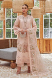 CRIMSON - 3PC Lawn Chikankari Embroidered Shirt with Monar Printed Dupatta and Trouser - SS0694