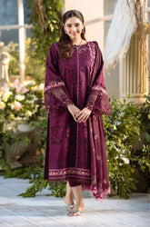 BIN ILYAS - 3PC Lawn Chikankari Embroidered Shirt with Monar Printed Dupatta and Trouser - SS0719