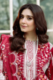 BIN ILYAS - 3PC Lawn Chikankari Embroidered Shirt with Chiffon Embroidered Dupatta and Trouser - SS0651