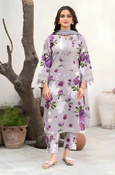 BAROQUE - 3PC Lawn Printed Shirt with Lawn Printed Dupatta and Trouser - SS0713