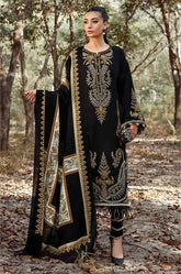 MARIA B - 3PC Lawn Embroidered Shirt with Twill Printed Dupatta and Trouser - SRZ0115