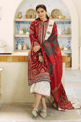 Coco by Zara Shahjahan - 3PC Dhanak Embroidered Shirt with Dhanak Embroidered Shawl and Trouser - SS0849