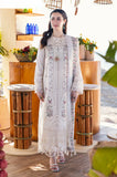 QALAMKAR - 3PC Lawn Chikankari Embroidered Shirt with Khadi Net Embroidered Dupatta and Trouser - SA0124