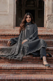 Izel Apparel - 3PC Dhanak Embroidered Shirt With Wool Printed Dupatta and Trouser - SS01137
