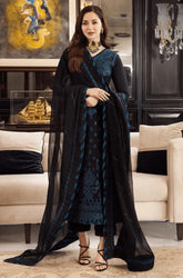 Asim jofa - 3PC Lawn Embroidered Shirt with Chiffon Embroidered Dupatta and Trouser - SS0659